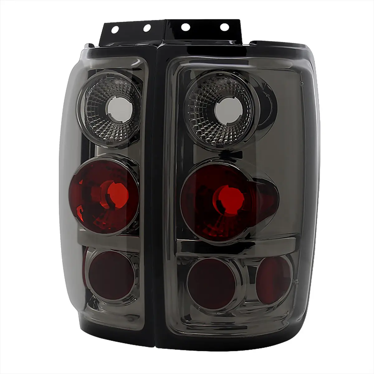 1997-2002 Ford Expedition Tail Lights (Chrome Housing/Smoked Lens)