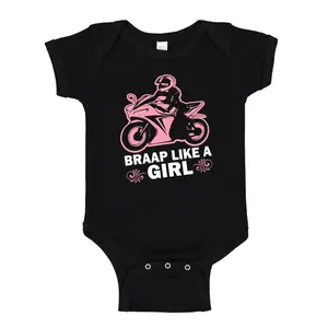 Dirt Bike Girl Baby Bodysuit One Piece Toddler T-Shirt Braap Like A Girl Motocross Baby Clothes