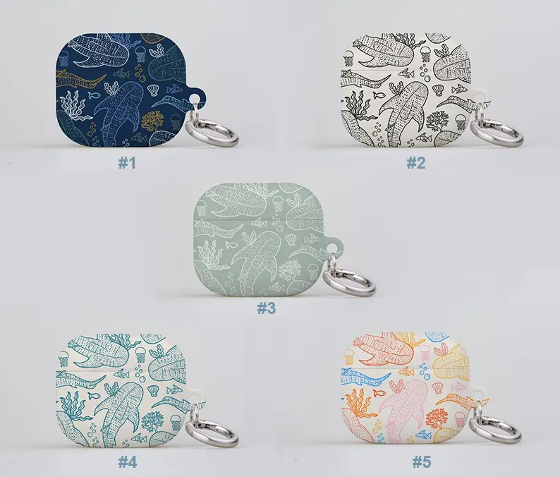 Whale Shark AirPods Case – Coral Reef Protective Cover for AirPods Pro 1/2 & Gen 1/2/3/4