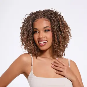 [Limited Deal] Frodio Veralux™ Fiber 12'' Synthetic Wig Micro Twist Curly Wigs 11X4 Closure HD Lace Dreadlock Wig Pre Cut Lace