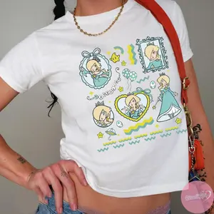 Coquette Bow Princess Rosalina Baby Tee Crop Tank, Mario Womens TShirt, Coquette Girls Trip, Birthday Gift for Girls, Epic Universe Shirt