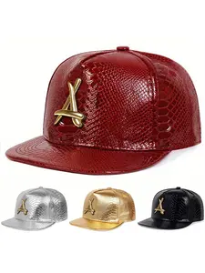 Unisex Metal Triangle Crocodile Pattern Baseball Cap, Adjustable Sun Protection Casual Hat for Spring & Fall, Outdoor Travel Beach Vacation, Adjustable Sunscreen Hat