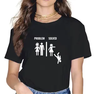 100% Cotton Unisex Problem Solved Funny Divorce Divorced Divorcee T-Shirt