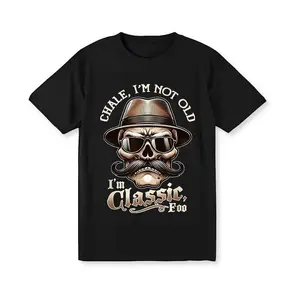 Men's "I'm Not Old, I'm Classic Foo" Graphic Tee - Funny Cholo Chicano Lowrider Design, Black Cotton Short Sleeve T-Shirt, Casual Round Neck, Machine Washable, Allseason Apparel | Playful Design | Graphic Print Shirt