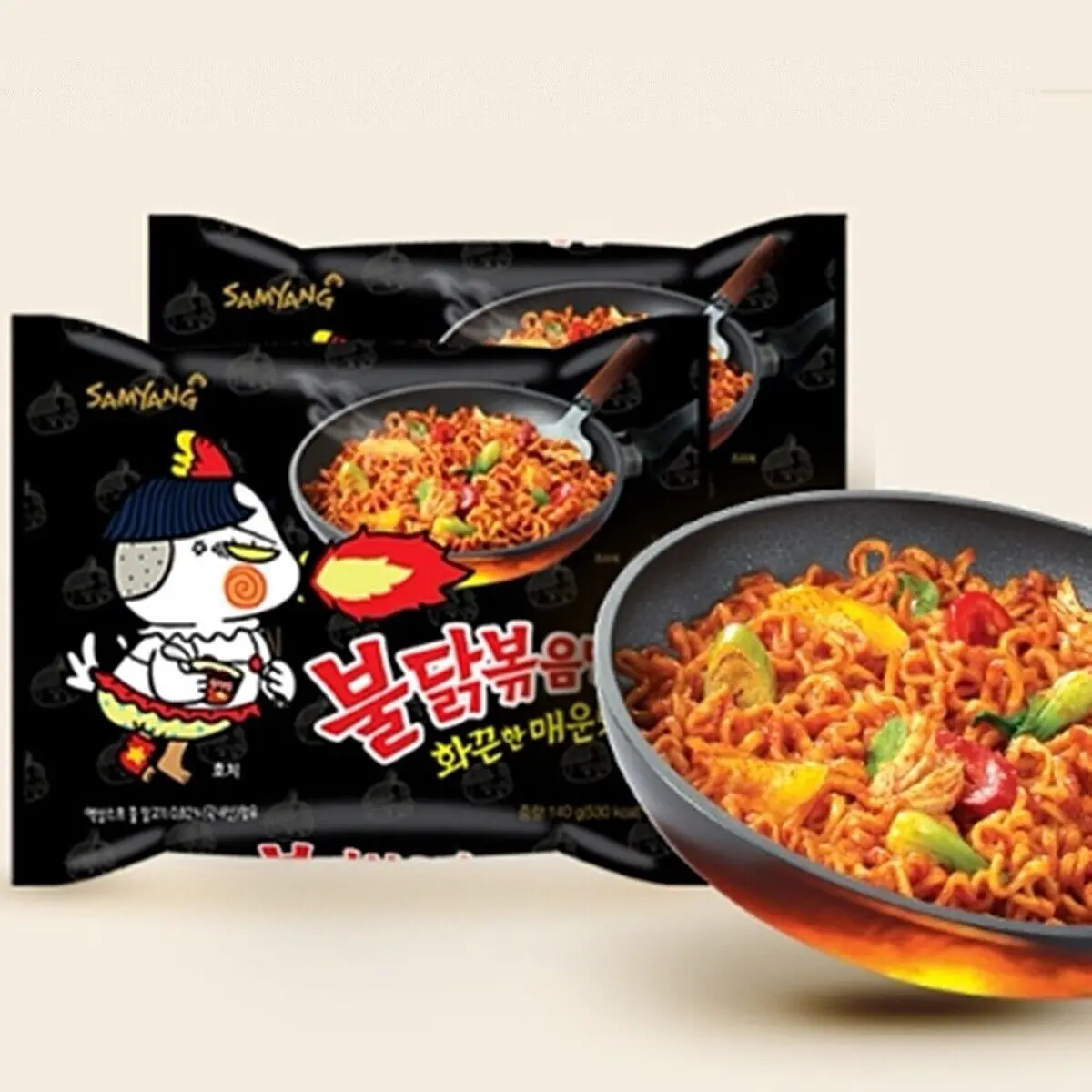 Samyang Buldak Spicy Chicken Stir Fried Ramen Korean Ramen (Original, 5 Pack). Food Instant Savory