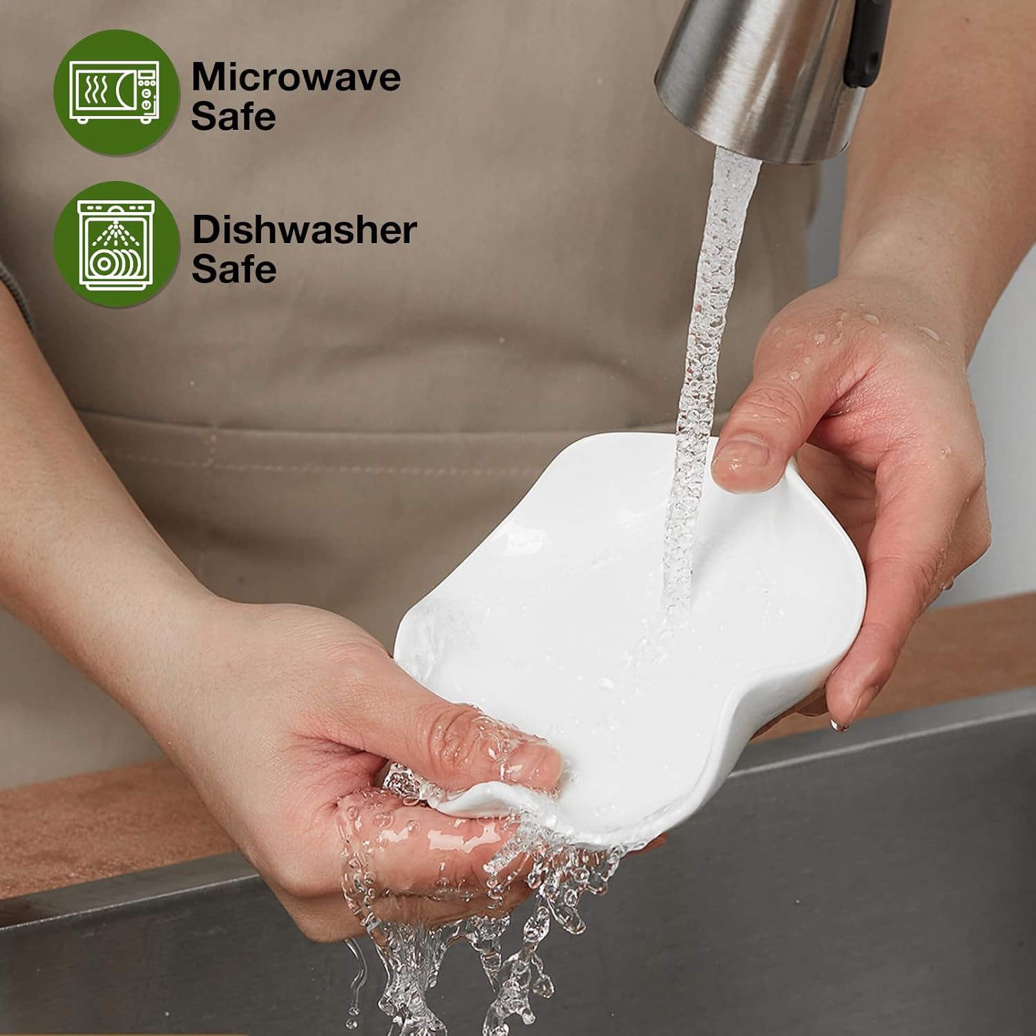 Ceramic Spoon Rest for Stove Top 5.3 Inch Heat Resistant Utensil tableware Holder for Kitchen Counter Easy Clean Coffee Spoon Rest Housewarming Gift