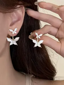 Butterfly Design Dangle Earrings, Fashionable Jewelry for Women, Daily Clothing Decor, Trendy All-match & Exquisite Jewelry for Birthday Gift
