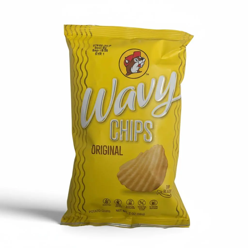 Buc-ee's Original Wavy Potato Chips - Thick-Cut Salted Flavor, Resealable Bag, Fiber-Rich, Protein-Packed Snack for Home or On-the-Go