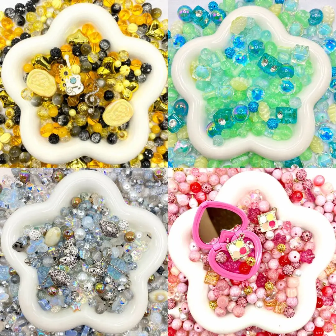 Jewelry Making Beads Mix for DIY Jewelry & Crafts – 8/10/12mm Glass, Resin & Metal Beads