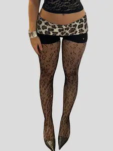 Women's Leopard Print Patchwork Shorts, Low Waist Sexy Vintage Hot Pants, Casual Home Wear, Outdoor Summer Fashion, Casual Comfy Shorts