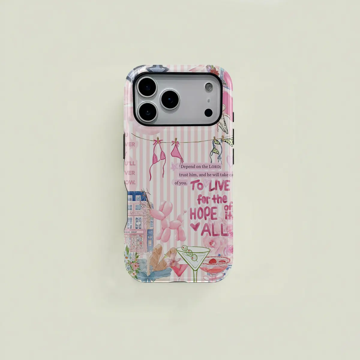 This double-layered protective case features a heart-shaped bookstore bouquet design. It's a durable 2-in-1 case suitable for iPhone 17/16/15/14/13/12/11 Pro Max/Plus/Pro and Samsung Galaxy S25/S24/S23 Ultra series. It's a simple and stylish phone case.