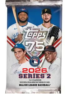 2026 Topps Series 2 Baseball: Single Pack of 14 Cards, Officially Licensed MLB Sports Trading Cards