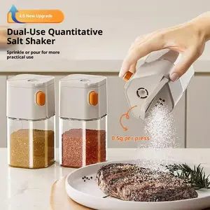 Quantity-Controlled Salt Shaker & Seasoning Container Glass Kitchen Spice Jar Moisture-Proof Sealed Seasoning Jar Home Salt Shaker & Seasoning Bottle Set