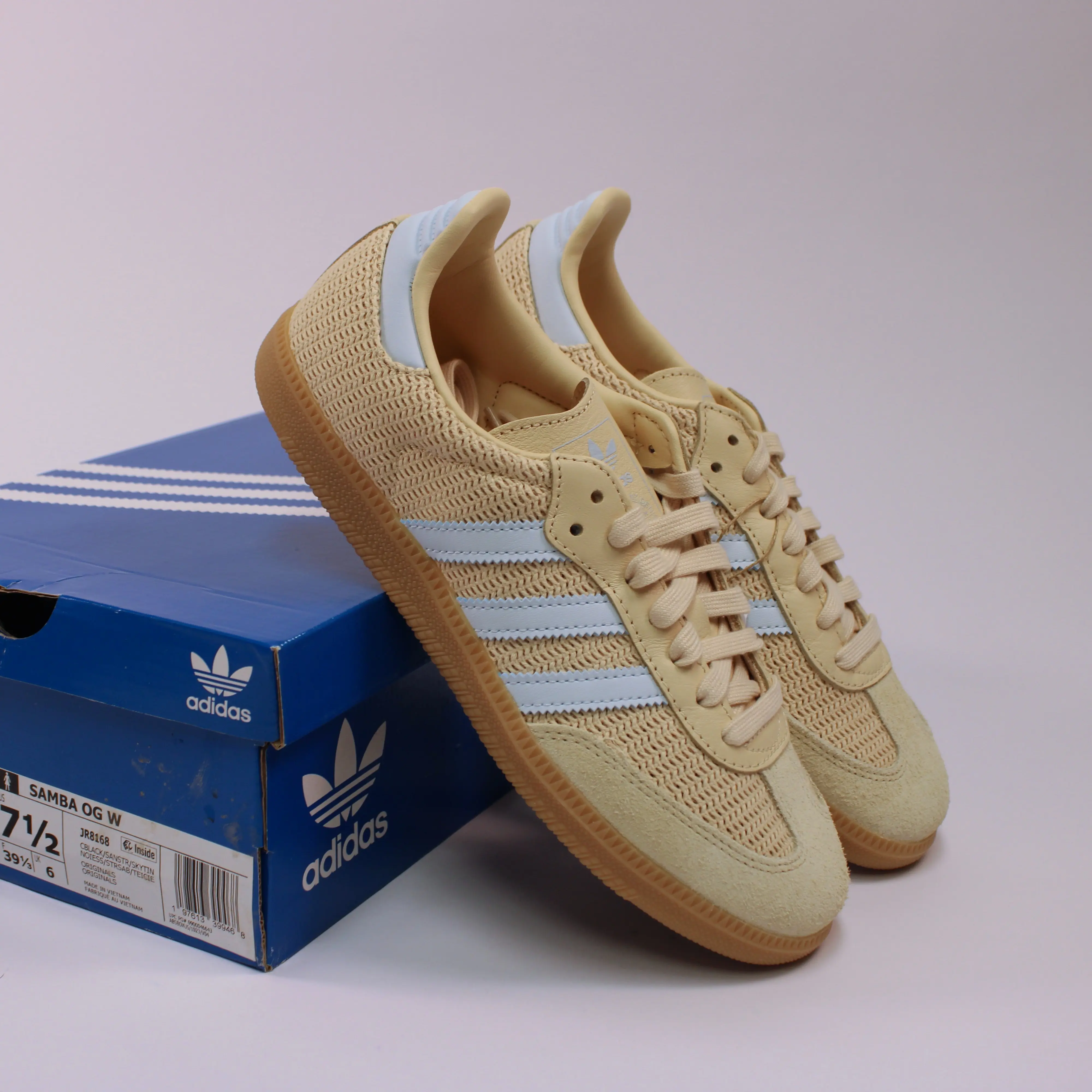 Adidas Samba OG Sand Strata Sky Tint Knit Women's Sneaker - Authentic Brand New Shoes JR8168