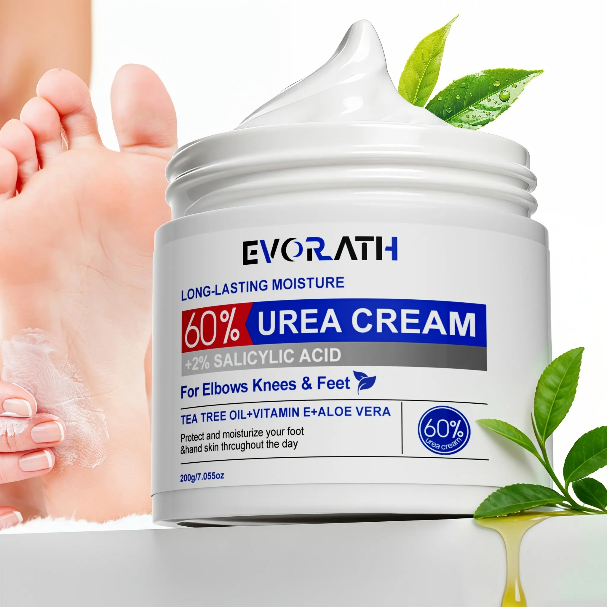 60% Urea Cream And 2% Salicylic Acid, With Jojoba Oil As The Core Ingredient, Provides Long-Lasting Hydration Feet And Joints, Remove Calluses And Soften Skin, Deeply Moisturizing And Locking In Moisture, Intensive Repair For Dry, Cracked Heels And Callus