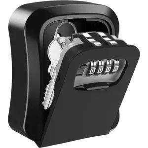 Waterproof Wall Mounted Key Lock Box, 4 Digit Combination Outdoor Key Safe, Heavy Duty Spare Key Storage Lockbox for House, Garage, Airbnb, Realtor, Large Capacity Security Key Holder
