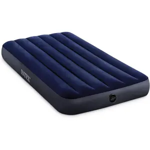 64757E Dura-Beam Standard Downy Air Mattress: Fiber-Tech - Twin Size - 10in Bed Height - 300lb Weight Capacity - Pump Sold Separately