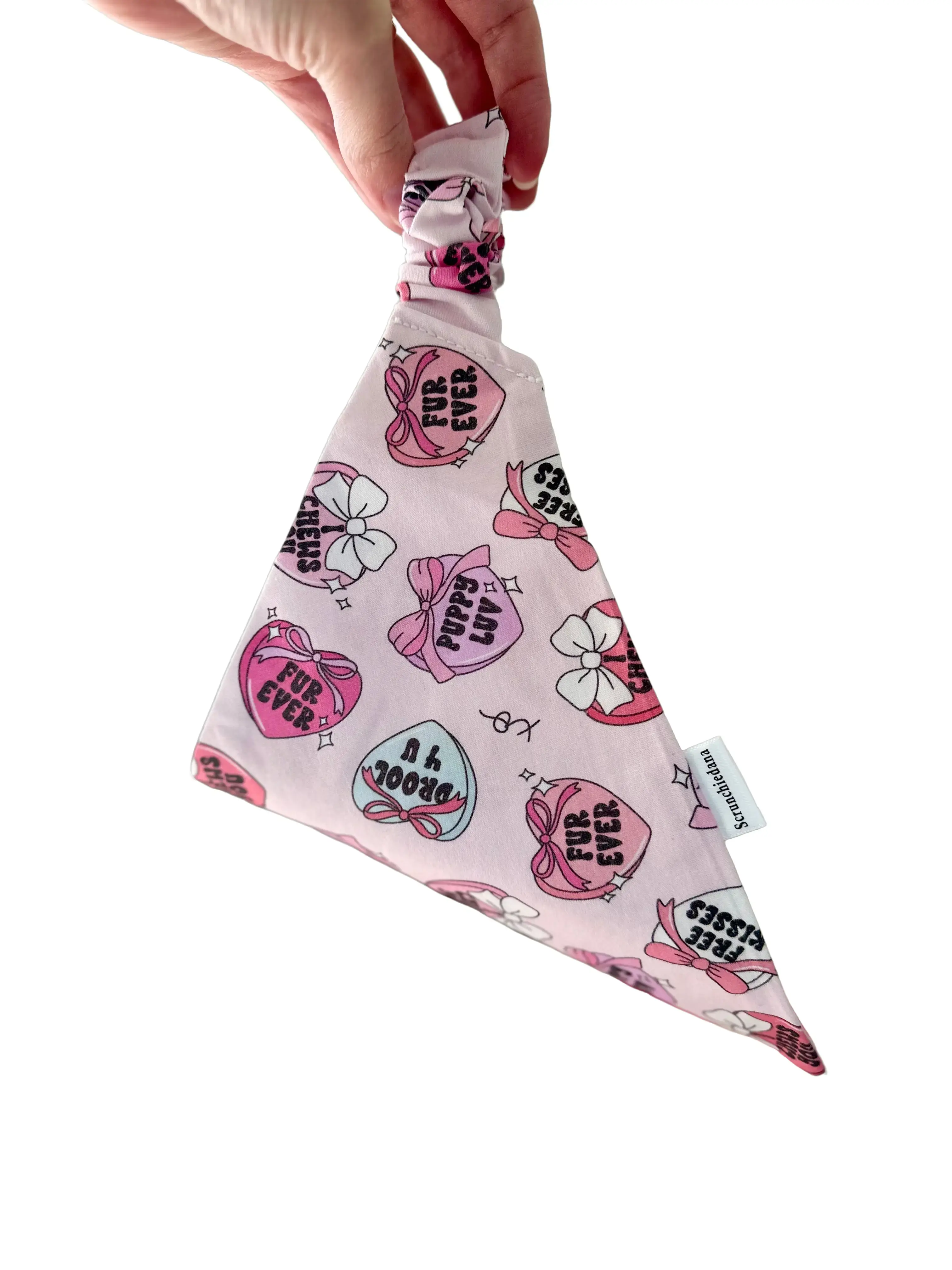 Sweet-Barks dog Scrunchiedana,dog scrunchie, elastic dog bandana, user friendly dog bandana, dog accessory, slip on dog bandana, stretchy, fashionable