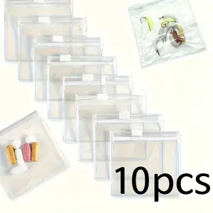 10-piece medication storage bags, travel medication organizers, reusable medication storage bags, zippered medication bag set, jewelry storage bags, portable storage bags