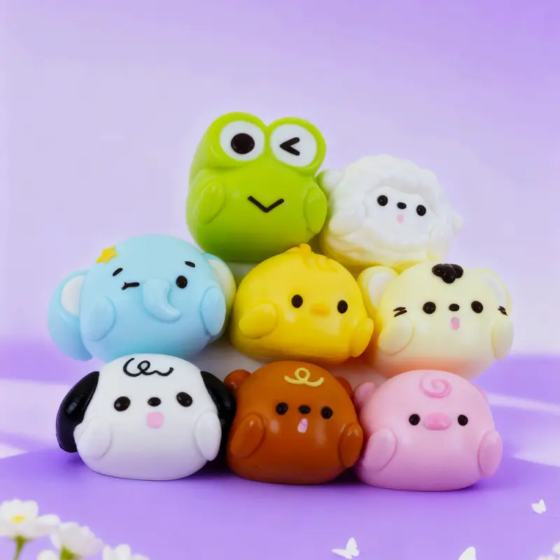 Pawtoto Little Animal Paradise Squishy Toy - 6Cm × 6Cm × 6Cm Handmade Food-Grade Silicone, Creamy Clay Feel, Soft Quick Rebound Calming Stress Ball, Soft Anxiety Fidgets, Not Edible Stress Relief Balls for Fidget Toy Lovers, Sensory Activities