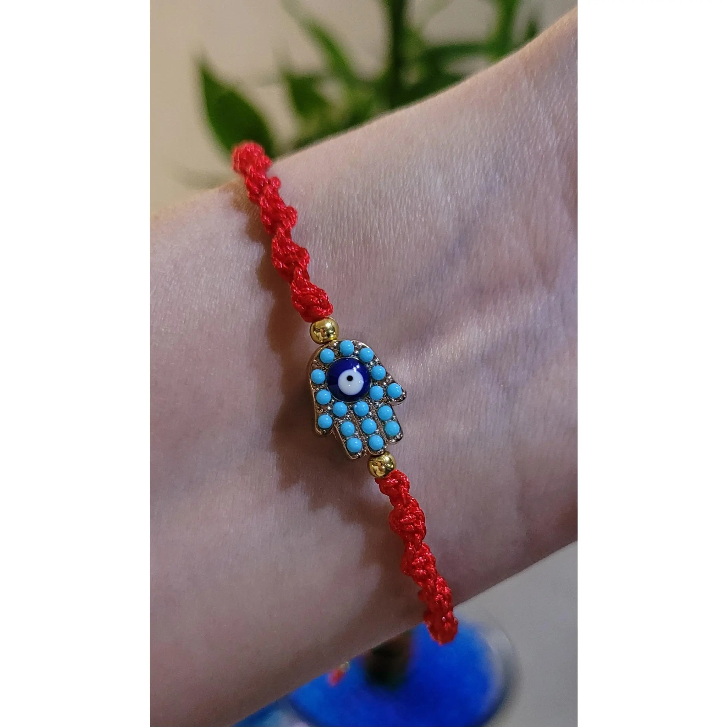 Pulsera Mano de Fatima turqueza/ Turquoise Fatima Hand Bracelet