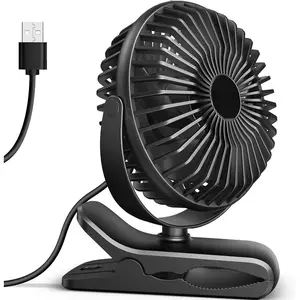 Small Clip on Fan, 3 Speeds USB Fans with  Airflow, Clip & Desk Fans USB Plug in with Sturdy Clamp - Ultra Quiet operation for Office Dorm Bedroom