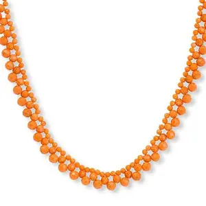 Mine Finds by Jay King Orange Coral Woven Bead Necklace