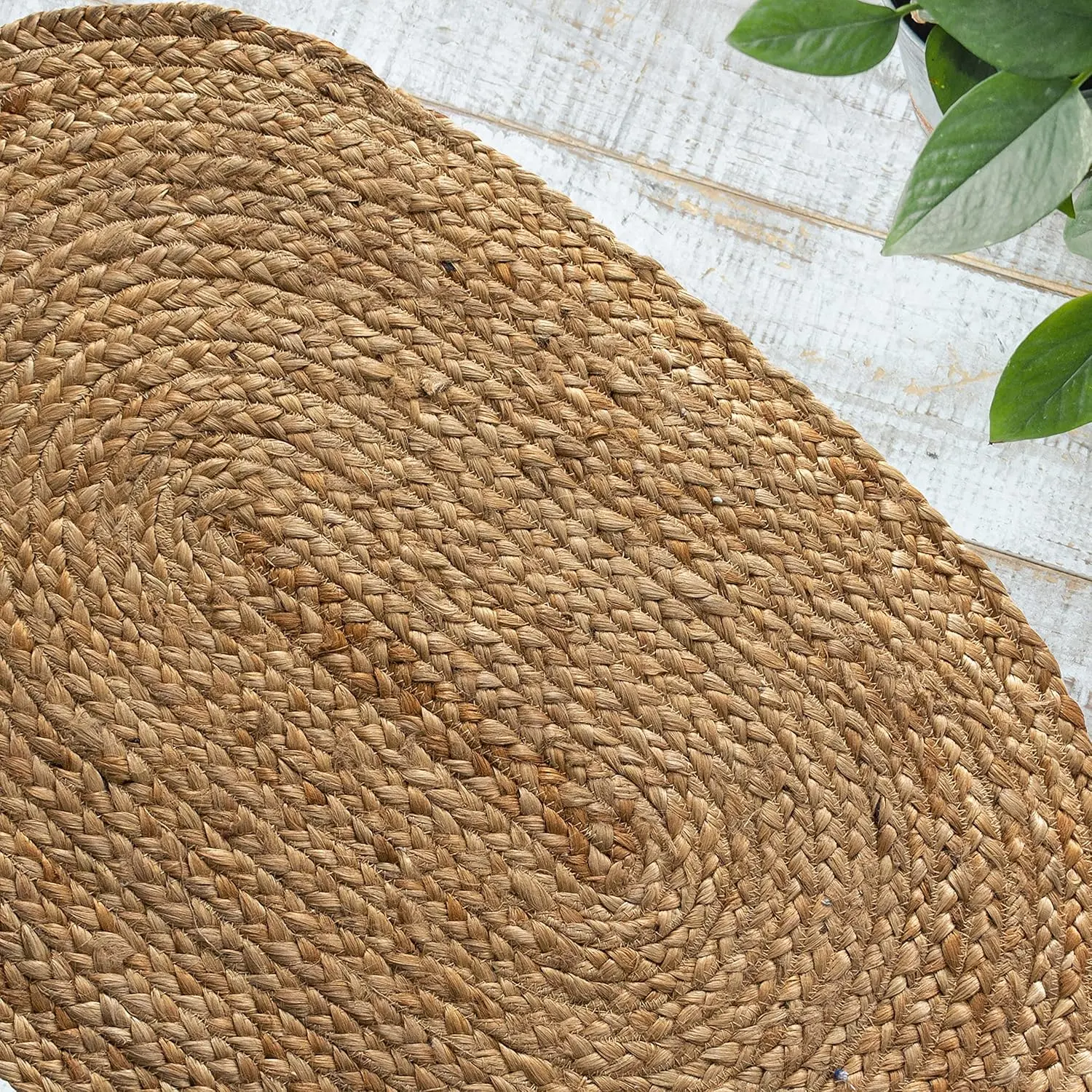 18x30 Inch Oval  Boho Jute Braided Doormat - Handcrafted Rustic Entryway Rug for Porch, Front Door, Kitchen, Mudroom, Foyer, Apartment, Farmhouse & Indoor Use