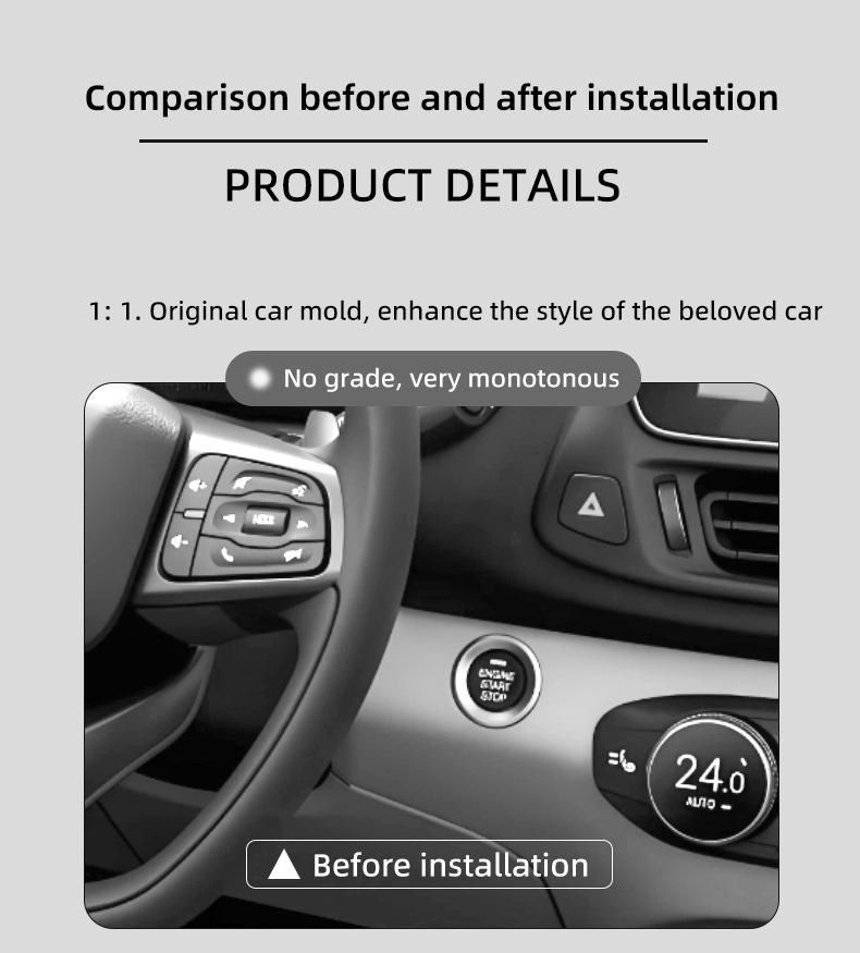 One Click Start Lever Engine Start Stop Button Decorative Cover Pull Lever Design 5 Color Options Easy Install Universal Fit Car Interior Accessory for Fashionable Auto Interior Upgrade & Car Styling