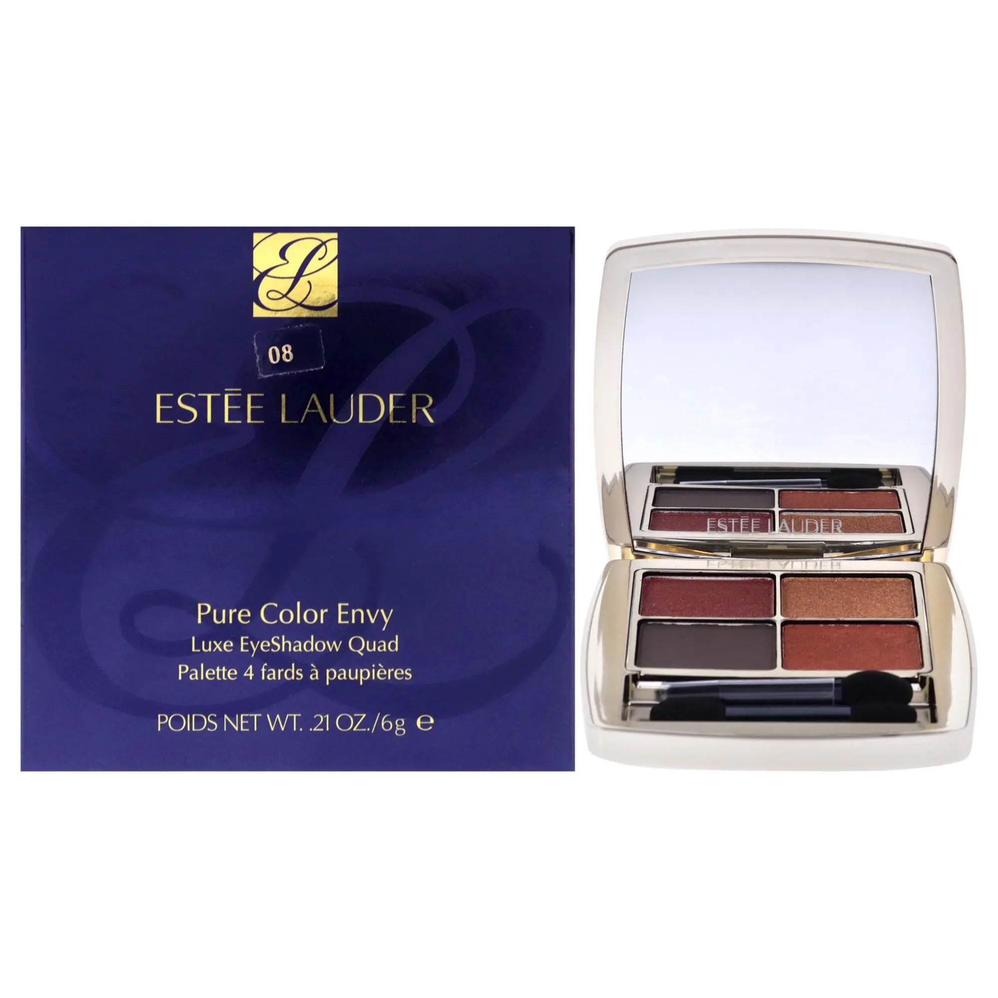 Estee Lauder Pure Color Envy Luxe Makeup Eyeshadow Palette - 08 Wild Earth, Women's Fragrance-Infused No-Powder Eye Shadow, 0.21 oz