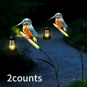 Solar Powered Bird Feeder Hanging Lamp, Natural Design for Garden Lawn Farm Pathway Decor, Eco-Friendly Outdoor Lighting Solution, Solar Landscape Lights