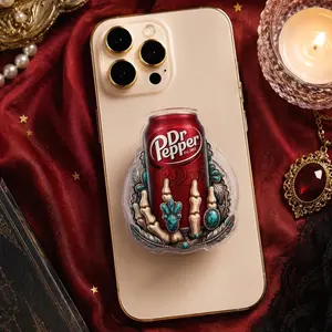 Western Dr Pepper Soda Culture MagSafe Phone Grip: Cowgirl Gothic Skeleton Aesthetic Magnetic Phone Holder, Turquoise Rodeo Girl Kindle Gift