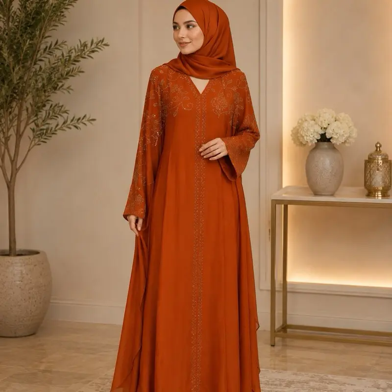 #69 Dubai luxury butterfly abaya with belt inside