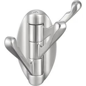Bathroom Towel Hook, Metal Foldable Swivel Hook, Robe Coat Hanger for Wall, Brushed Nickel