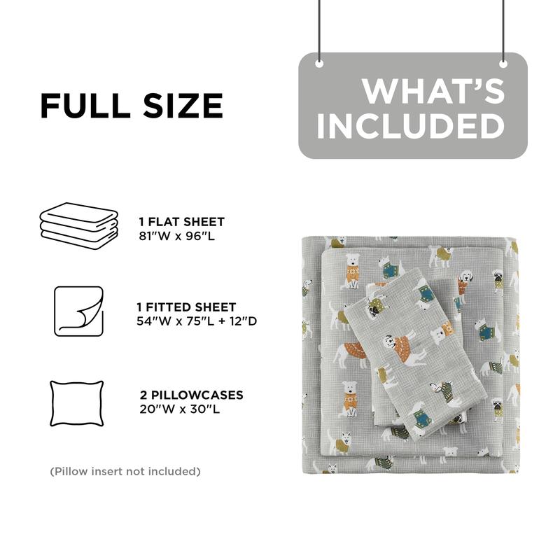 MAIN STREET Cozy Cotton Flannel Printed Sheet Set with Comfortable Design and Soft Fabric