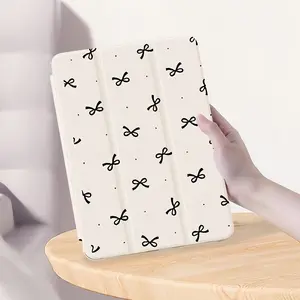 Case for iPad for Apple iPad Protective Cover White Bow Suitable for iPad 9 Protection Sleeve 2021 Side Sticker Stand Tablet Shell ipod 10. 2 Inch Cartoon Air5 with Pencil Slot12. 9 Transparent Shockproof Pro11/Air4th /Air 5th 10. 9-inch 7/ 8/9 2024 th 6-