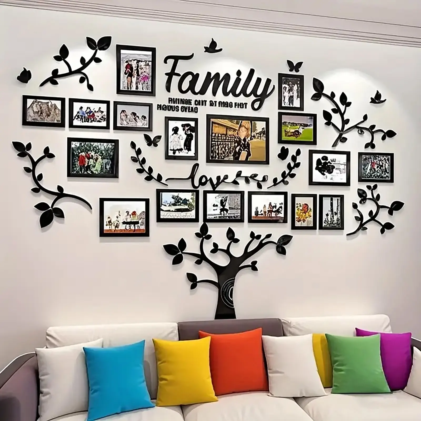 Acrylic Mirror Self-Adhesive Removable Picture Frame Wall Sticker, Decorative Wall Sticker, Wall Decal, Home Decor, Office Decoration, Perfect Choice for Expressing Thanks and Love