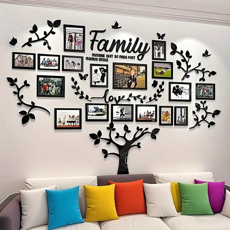 Acrylic Mirror Self-Adhesive Removable Picture Frame Wall Sticker, Decorative Wall Sticker, Wall Decal, Home Decor, Office Decoration, Wall Decorations, Perfect Choice for Expressing Thanks and Love