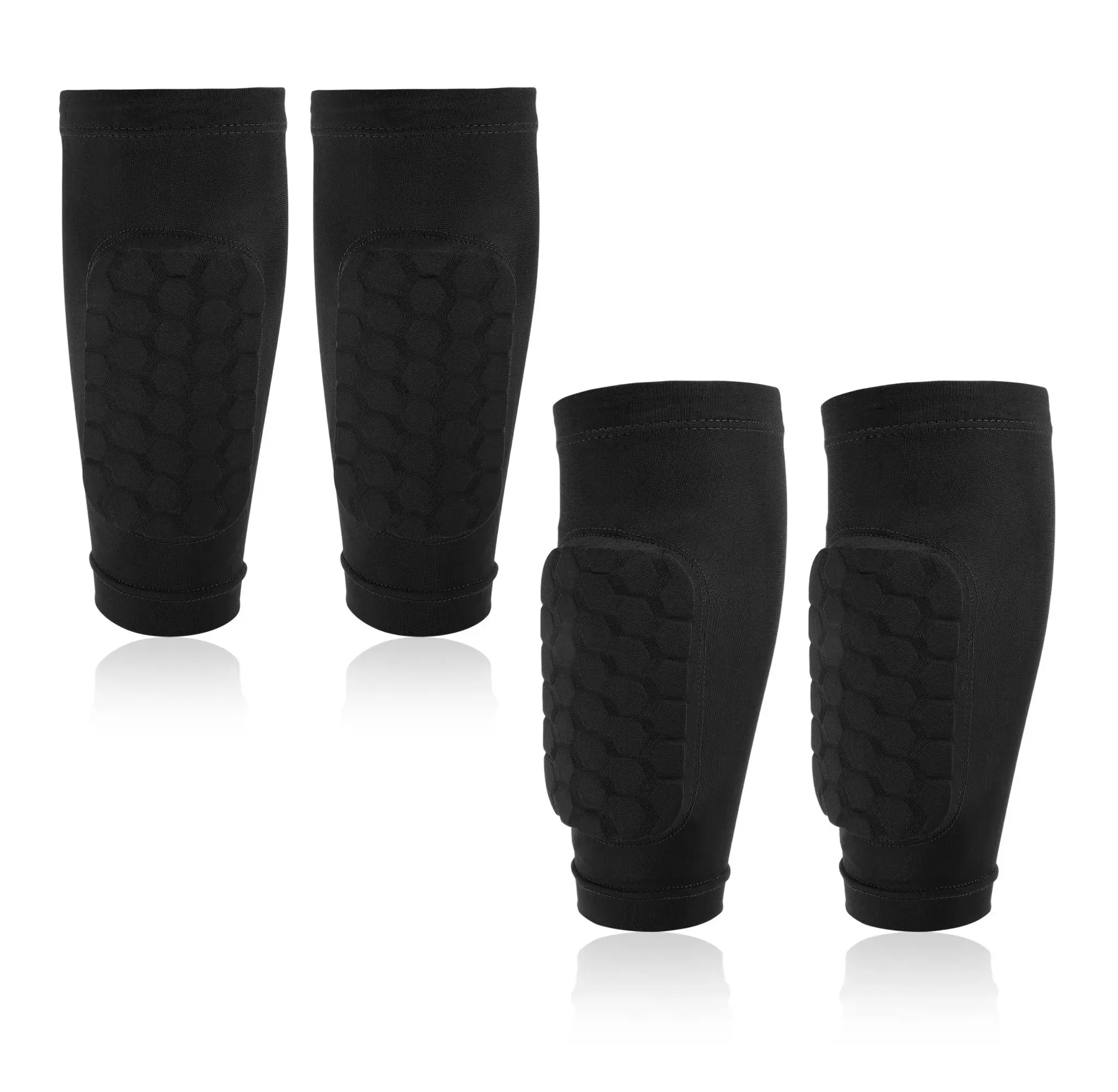 Shin Guards With Honeycomb Pads - Black