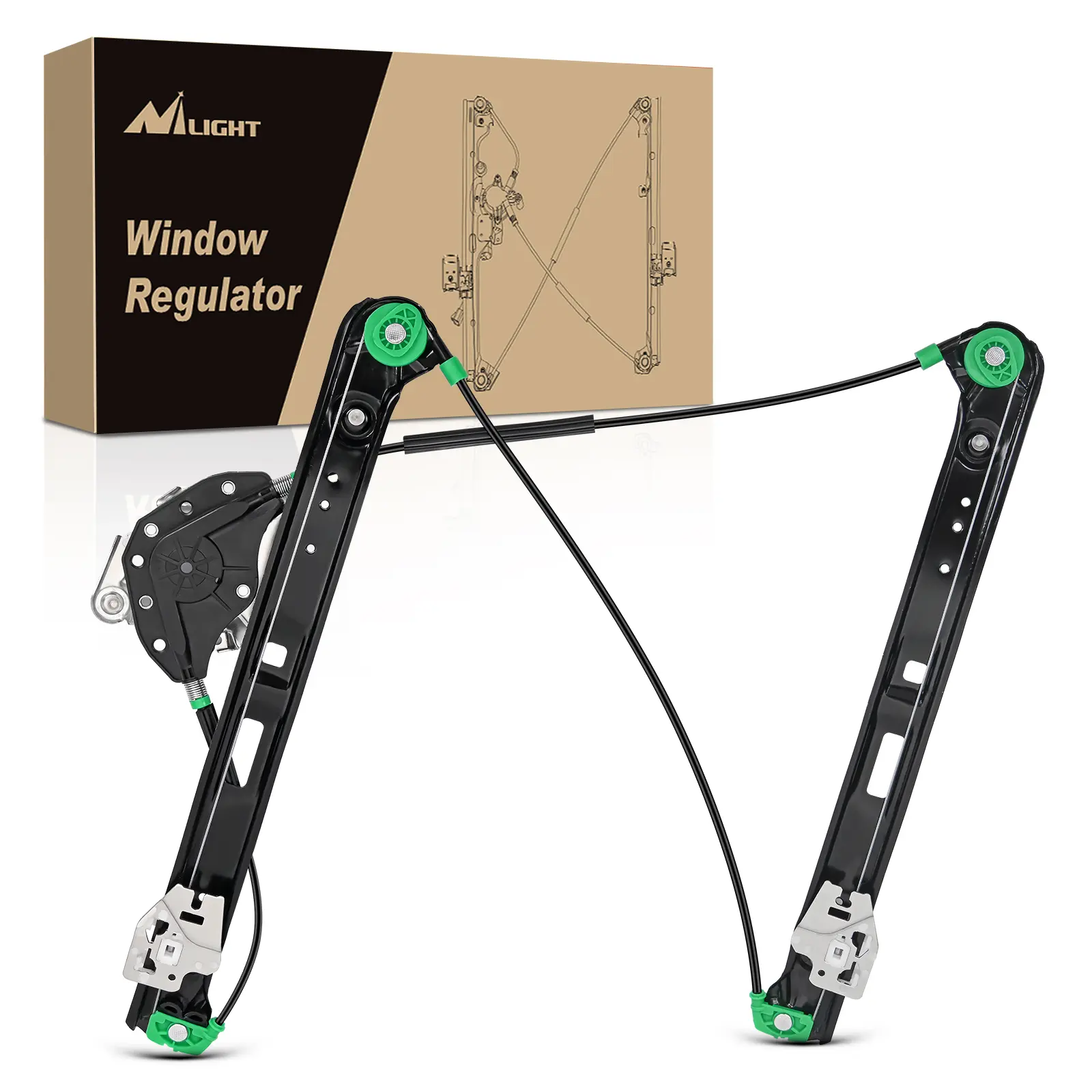 Nilight 740-484 Front Driver Side Power Window Regulator for BMW E46 Series (1999-2005 323i,325i,325xi,328i,330i,330xi) - Precision Fit, Plug-In Wiring, Automotive Car Repair Part