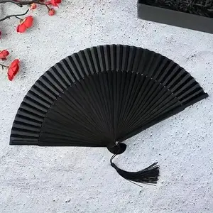 Solid Color Traditional Hand Fan, Foldable Retro Style Handheld Fan, Ideal for Home Decor, Parties, Weddings, Festive Events, Desktop Decoration