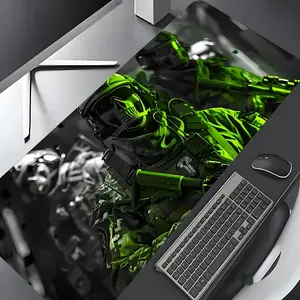 Cool Military Action Shooter Large Gaming Mouse Pad,Aesthetic Desktop Decoration Drotection Pad,Desktop Accessory,Washable Rubber Pad Non-Slip Lock Edge Multi-Size Mouse Pad Suitable For Home Office,Good Gift for Family and friends