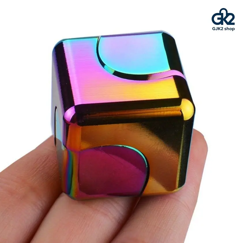 Metallic Fidget Cube, Colorful Rotatable-Detachable Spinner, Portable Decompression Accessory for Stress Relief, Unisex Kids & Adults Fashion Accessory