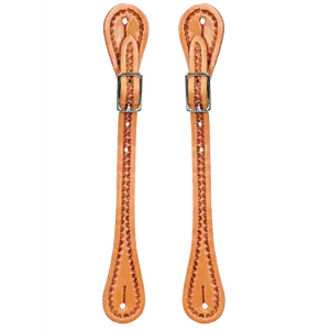 Natural  Shell Border Straight Spur Straps