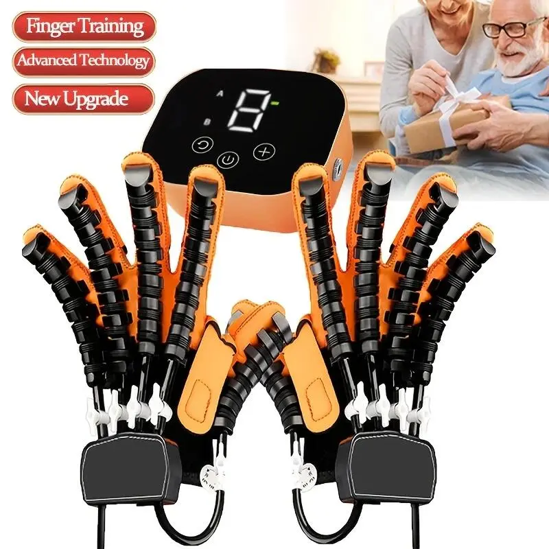 Upgraded Hand Rehabilitation Robot Gloves - Automatic Finger Training Equipment with LCD Screen & Touch Buttons, USB-Powered Grip Strengthener for Hand Mobility Restoration, Perfect Gift for Parents & Thanksgiving, Hand Gripper
