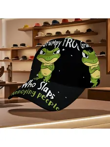Grumpy Frog Baseball Cap – Funny Hat with "Who Slaps Annoying People" Design, Perfect for Daily Wear & Casual Outfits, Suitable for All Seasons, Casual Leisure Hats & Caps, Must-Have Baseball Hats & Caps for Everyday Style!