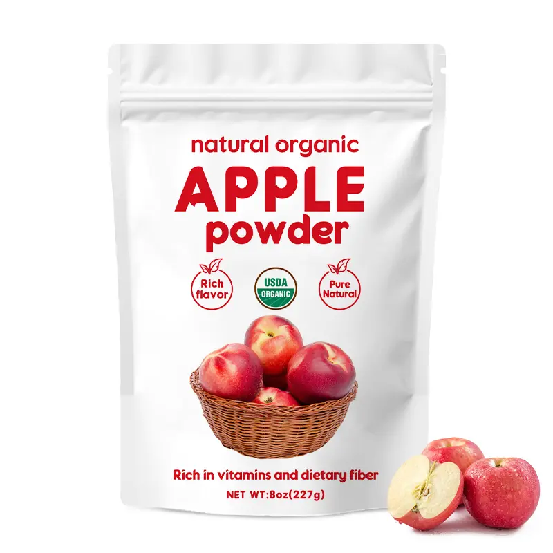 WACACEE direct supply from origin: organic apple powder, humanly selected fresh fruit, low-temperature dehydration locks in sweet fruity aroma, finely ground, no residue, ready for drinking and baking.