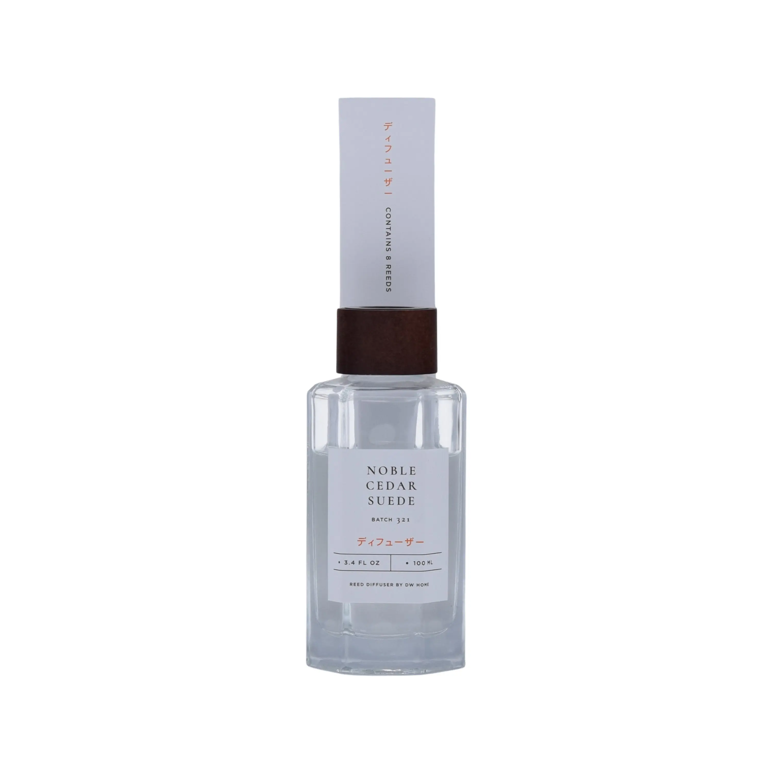 100ml Noble Cedar Suede-Vanilla Scented Reed Diffuser, Cedar Wood & Vanilla Scents Aroma Oil, 3.375" x 7.5" x 2.5" All Seasons Indoor Home Supply for Home Users