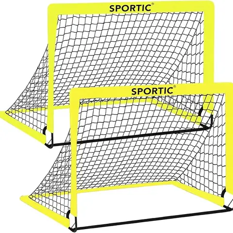 SPORTIC 2-Pack 4x3ft Pop-Up Soccer Goals for Kids Youth Training Portable Net Set with Carry Bag & Stakes Quick Setup for Indoor Outdoor Use