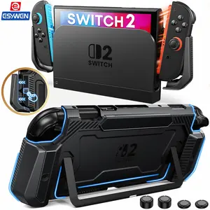 ESYWEN for Nintendo Switch 2 Case,[Exclusive Pop-up 1-Click Joy-Con Release][Kickstand Compatible][Military-Grade Protection]Switch 2 Dockable Case with Ergonomic Grip, Cover Accessories for Travel